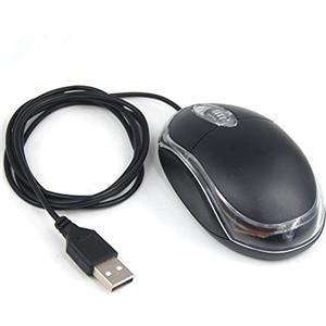 Tenlacum PTCM USB qualità LED Mouse ottico con cavo di scorrimento della rotella mini mouse per il computer portatile - Nero