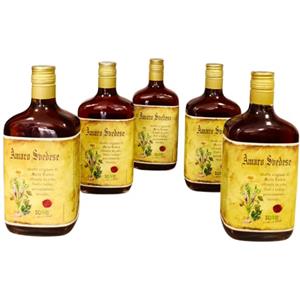 SCEN Amaro Svedese - Ricetta Originale, Formato Extra 700 ml - Confezione 5 pz