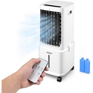 Avilia - Raffrescatore Portatile Senza Tubo Evaporativo 8,5L - Telecomando, Timer 7h, 3 Vel. | Raffrescatore d'Aria e Umidificatore 80W, Display LED Touch, 4 Ruote, <65dB, 26,5×27,8×58,5 (Bianco)