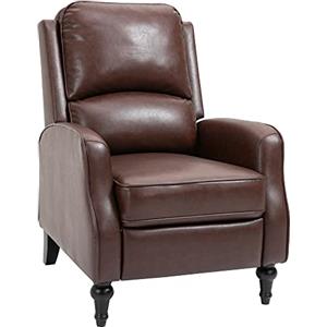 HOMCOM Poltrona Relax Reclinabile 90° e 150° Manuale per TV, Soggiorno, Camera, Design Moderno in Pelle 73x86x104cm