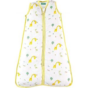 molis & co molis&co. Sacco nanna per neonato in mussola premium. Ultra-morbido e leggero. Da 18 a 36 mesi. 105cm. TOG 0.5. Ideale per i mesi estivi. Stampa safari con giraffe unisex in colore giallo e verde