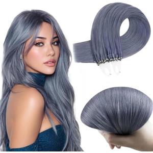 RUNATURE Extension Microring Capelli Veri Blu 40cm Lisci #LightBlue
