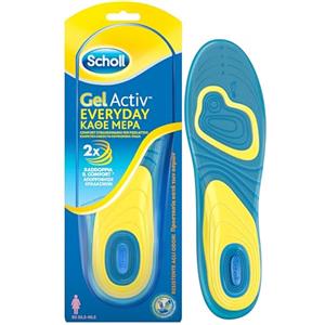 Dr. Scholl's Scholl Solette Gel Activ Everyday, Solette per Scarpe ad Uso Quotidiano per Donna con Tecnologia Antiodore, Garantiscono Ammortizzazione e Assorbimento degli Urti, Misura 35-40.5, Confezione da 1 Paio