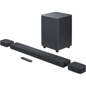 JBL Bar 1000, Soundbar a 7.1.4 Canali per TV con Casse Altoparlanti Surround Rimovibili a Batteria, Dolby Atmos, MultiBeam e DTS:X, Connessione HDMI eARC, 880 W, Nero, Spina AC UE (tipo C)