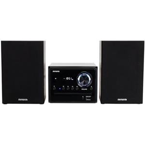 AIWA - MCBT-350, Mini Sistema Hi Fi Classe D 20 Watt, Lettore CD MP3, Bluetooth 4.2 Wireless, Radio FM Digitale 40 Stazioni, USB Riproduzione Ricarica, Ingressi RCA, Uscita Cuffie, Telecomando