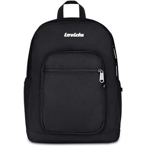 Invicta Zaino Jelek Plain, Nero, 34 L, Doppio Scomparto, Doppia tasca frontale, Tasca interna con organizer, Tasca porta pc o tablet, Tasca portaborraccia, Scuola media e superiore, Ragazza, Ragazzo