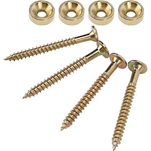 UPALDHOU 4 Set di Boccole per Giunto per Manico della Chitarra in Acciaio Inossidabile, Bullone con Ghiera in Metallo con Accessorio a Vite per Basso Elettrico (GOLD)