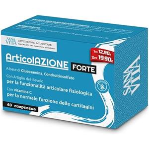 PALADIN PHARMA SpA Sanavita Articolazione Forte 60 Compresse - Integratore con Glucosamina, Condroitinsolfato, Artiglio del Diavolo e Vitamina C - Supporto Funzionalità Articolare