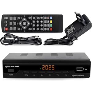 STROM 504 A+ Decoder Digitale Terrestre DVB T2 / HD/HDMI/Ricevitore TV/H.265 HEVC/USB/DVB-T2 / 4K / Scart Per Digitale/Registratore USB, nero