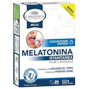 L'Angelica, Melatonina Istantanea Film Linguale, Integratore Per Prendere Sonno Più Velocemente, Assunzione Rapida, 1 Confezione da 20 Film