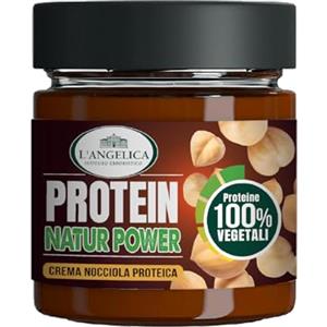 L'Angelica Crema Spalmabile Proteica Nocciola, Crema Proteica Senza Zucchero, Crema di Nocciole con Proteine 100% Vegetali, Confezione da 200gr