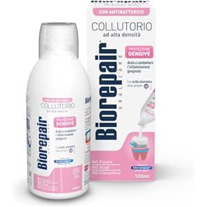 Biorepair, Collutorio ad Alta Densità Protezione Gengive, Aiuta a Combattere L'Infiammazione Gengivale, Con Acido Ialuronico, Microrepair, Zinco PCA, No Fluoro, Senza Alcol e Clorexidina, 500ml