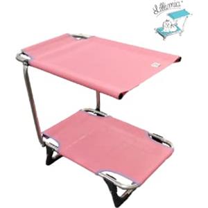 Lillimia® - Brandina per Cani e Gatti di Piccola e Media Taglia - Lettino Rialzato, Parasole Pieghevole Ideale per la Spiaggia e per il Mare, Made in Italy, Rosa