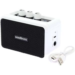 Woodbrass GE5 - Altoparlante collegato/amplificatore per chitarra elettrica 5 W compatto e ricaricabile - Clean/Overdrive, uscita cuffie, altoparlante collegato senza fili, formato nomade, 7 ore di
