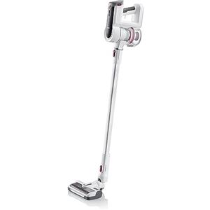 SEVERIN Scopa Elettrica Senza Fili, Autonomia 60 Minuti, Aspirapolvere 2in1 per Peli di Animali, Leggero e Senza Sacco per Tappeti e Auto, Accessori Inclusi, 400 W, Bianco - HV 7166