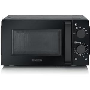 SEVERIN Forno a Microonde, 19 Litri, 700W, 6 Livelli di Potenza, 6 Programmi, Funzione Scongelamento, Timer, Libera Installazione, 44,5x36,0x24,0 cm, Nero/Inox - MW 9180
