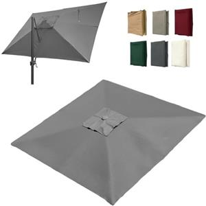 IMUNKT 3x4m Rettangolare Telo Di Ricambio Per Ombrellone A Sbalzo Copertura Di Ricambio Superiore Ombrellone Da Giardino, 8 Stecche, Anti-UV(Grey,3x4m (10'x13'))