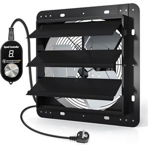 Aygrochy Ventola Aspirazione Industriale 350mm con Regolatore, Ventilatore da Parete con Motore EC 2180 m³/h, Estrattore d'aria per Garage, Cantina, Officina e Cucina