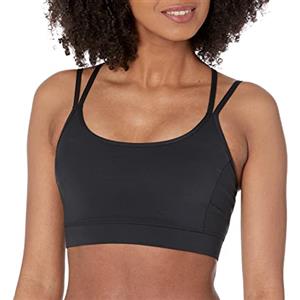 Amazon Essentials Reggiseno Sportivo da Donna Active Sculpt con Supporto Leggero e Spalline Posteriori, Nero, XS