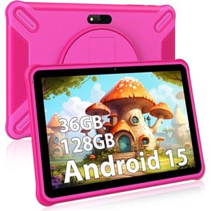 Generico Tablet 10 pollici Android 15 Tablet,36 GB RAM + 128 GB ROM (1 TB su scheda TF), 8000 mAh, 5G Wi-Fi,13 MP + 8 MP, Rosa