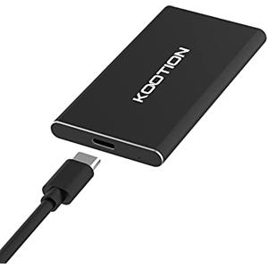 KOOTION 500GB SSD Esterno Hard Disk Esterno Portatile Disco Rigido USB Type C 3.1, Alta Velocità di Lettura e Scrittura Fino a 550 MB/s e 500 MB/s, per MacBook, Computer, Laptop, Desktop, Nero