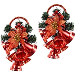 Flair Flower Decorazione da parete da appendere con abete di Natale e campane, decorazione natalizia, decorazione per porta, decorazione da parete, ghirlanda decorativa da parete