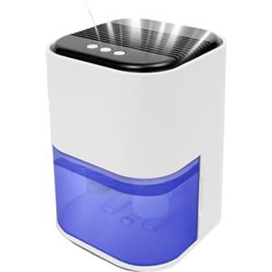YESTAIM Deumidificatore, serbatoio dell'acqua da 2 l, piccolo deumidificatore elettrico a risparmio energetico, portatile, ultra silenzioso, spegnimento automatico, 7 luci colorate, disidratatore per armadio