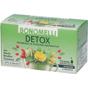 Bonomelli Tisana Detox 18 Filtri - Miscela di Menta, Betulla e Tarassaco per la Depurazione