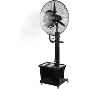 Wintem - BERGEN Ventilatore Nebulizzatore Industriale 230W - Raffrescatore ad Acqua con Serbatoio 45L - Diametro 65cm e Altezza 175cm - Getto 8mt - 3 Velocità, Oscillante e Portatile con Ruote 360°