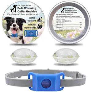 Rilltea Aquality Pets Collare Antiparassitario Naturale, AqualityPets Natural Pesticide Collar for Dogs,Ciondolo Repellente per Pulci E Zecche，Protezione Duratura per Cani di Tutte le Taglie (Blu)
