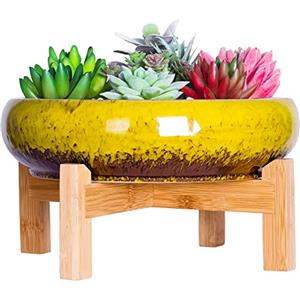 ARTKETTY Vasi per piante grasse, vasi per piante di cactus di grandi dimensioni con drenaggio, vaso bonsai in ceramica per interni per il giardino e la casa