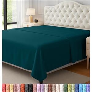 Utopia Bedding Lenzuolo senza angoli, morbido tessuto in microfibra spazzolata, resistente al restringimento e allo sbiadimento, facile da pulire, solo 1 lenzuolo (Queen, verde acqua) (UB2422)