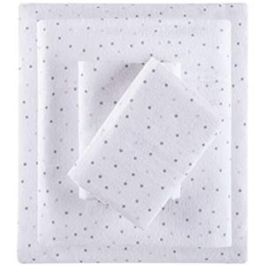 Intelligent Design accogliente morbido cotone Stampa a forma di lenzuola in flanella Queen Grey/Pink Dots
