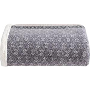 Eddie Bauer Throw Blanket Coperta in Pile Sherpa, Ultra Morbida e Accogliente, Perfetta per Letto o Divano, Poliestere, Fair Isle Acciaio Scuro