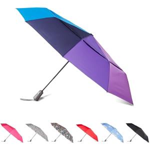 Totes Ombrello pieghevole grande riciclato InBrella Reverse Close con tecnologia di apertura e chiusura automatica, MISC., tettoia da 109,2 cm, ombrello trasparente a bolle