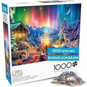 Buffalo Games - LARS - Falò della notte d'inverno - Puzzle da 1000 pezzi per adulti - Puzzle impegnativo perfetto per serate di gioco - Dimensioni finite 26,75 x 19,75