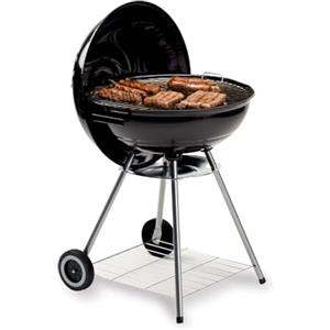 Avilia Barbecue alla Carbonella BBQ Freetime 45 cm - Barbecue da Esterno in Acciaio Nero con Coperchio e Ruote, Griglia Ampia, Ideale per Balcone, Terrazzo e Giardino
