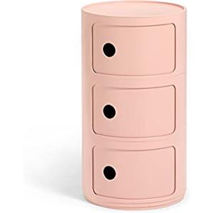 Kartell Componibili Bio - Mobile Contenitore 3 Elementi in Biopolimero Rosa, Design di Anna Castelli Ferrieri