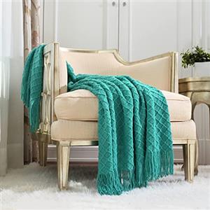 CREVENT Coperta in stile bohémien all'uncinetto, per divano, sedia, letto, decorazione, idea regalo per fidanzata, mamma, compleanno, morbida, calda, accogliente, leggera, per primavera estate (127 x