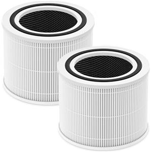 isinlive Core 300 - Filtro di ricambio per purificatore d'aria LEVOIT Core 300 e Core 300S VortexAir, Core 300-RF, H13 True HEPA 3 in 1, sistema di filtrazione al carbone attivo, confezione da 2, bianco
