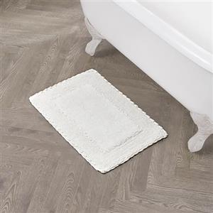 Laura Ashley YMF Carpet Laura Ashley Volant Cotone Tappeto da Bagno 43,2 x 61 cm, White, 17 x 24