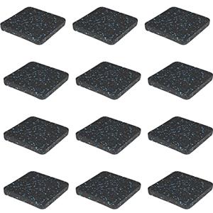 BestXD Proteggi i tuoi pavimenti con tappetini in gomma ad alta densità per tapis roulant, set da 12, 10 x 10 x 1,3 cm, colore nero