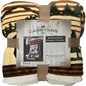 CARSTENS, INC. Ultra Premium Sherpa Throw Blanket Coperta Hinterland, Pile Pelliccia Sintetica, Entroterra, Large 54" x 68"