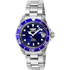 Invicta Pro Diver Orologio da Uomo in acciaio inossidabile con movimento Automatico - 40mm, Blu/Argento