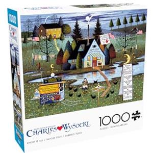 Buffalo Games - Charles Wysocki - Know it All - 1000 Piece Jigsaw Puzzle for Adults -Challenging Puzzle Game Nights - Finished Size is 26.75 x 19.75