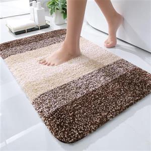 OLANLY Tappeto da bagno 61 x 40 cm, in microfibra, extra morbido e assorbente, antiscivolo, in peluche, lavabile in lavatrice, asciugabile in lavatrice, tappetini da bagno per pavimento del bagno,