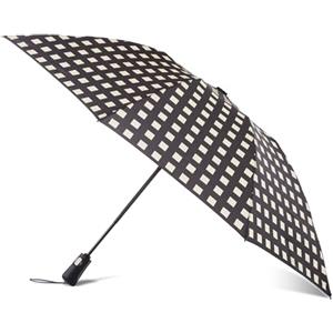 Totes InBrella - Ombrello pieghevole grande riciclato con tecnologia di apertura e chiusura automatica, nero, tettoia da 109,2 cm, ombrello trasparente a bolle