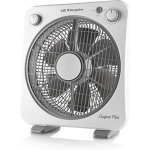Orbegozo BF 0138 - Ventilatore da pavimento a 6 pale, griglia di protezione girevole bidirezionale, 3 velocità di ventilazione, diffusore girevole, timer 60 minuti, potenza 40 W