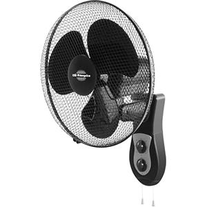 Orbegozo WF 0141, Ventilatore da parete, 40 W, 3 velocità, timer 120 minuti, griglia di protezione, movimento oscillante, 3 pale da 40 cm, nero.