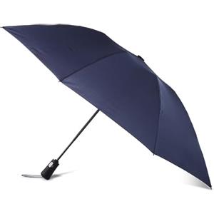 Totes InBrella - Ombrello pieghevole grande riciclato con tecnologia di apertura e chiusura automatica, blu, baldacchino da 140 cm, ombrello trasparente a bolle